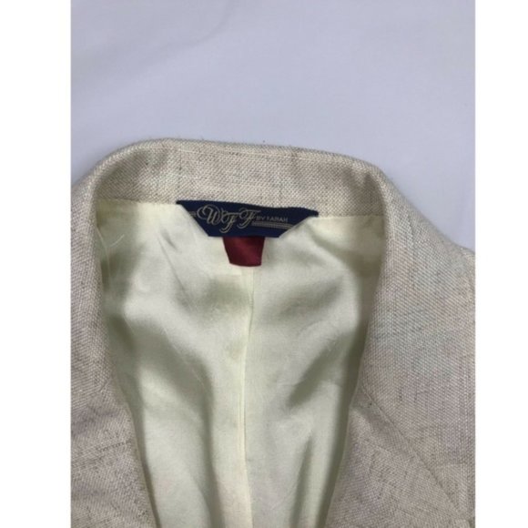 WFF by Farah Mens Ivory Linen Texture Blazer - Picture 5 of 8